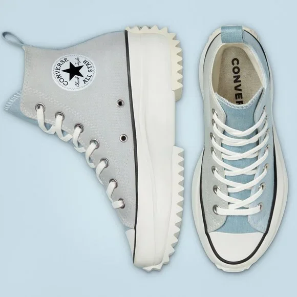 Converse Summer Denim Run Star Hike Blue Mens 9 Unisex Casual Lifestyle … - Picture 2 of 12